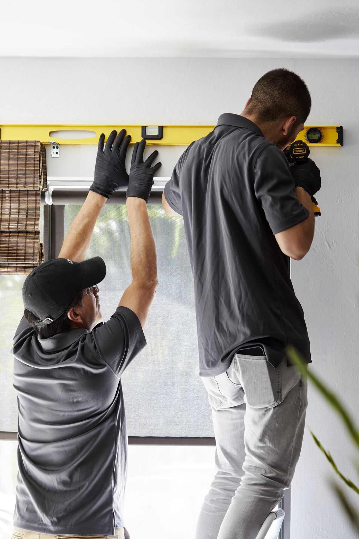 Blind installation in progress