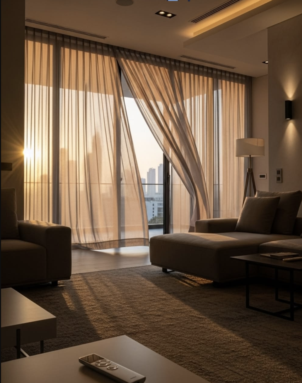 Sunlight through curtains